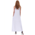 Катя Касин сексуальные женские летние случайные свободные спагетти ремни V-образным вырезом Белый Макси платье KK000700-1